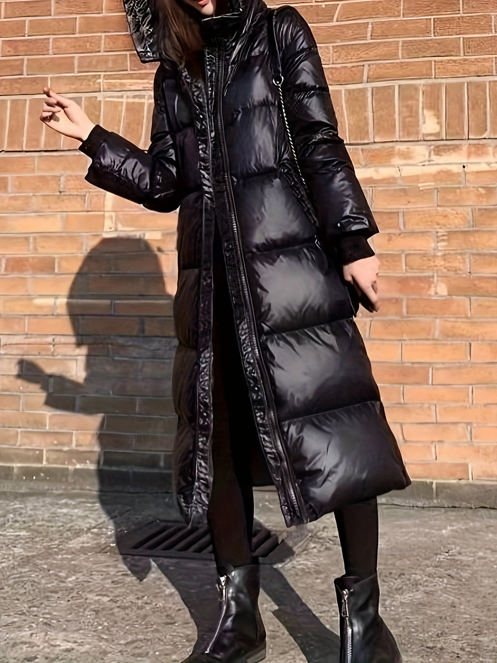 Jaqueta Longa Elegante para Mulheres em Poliéster