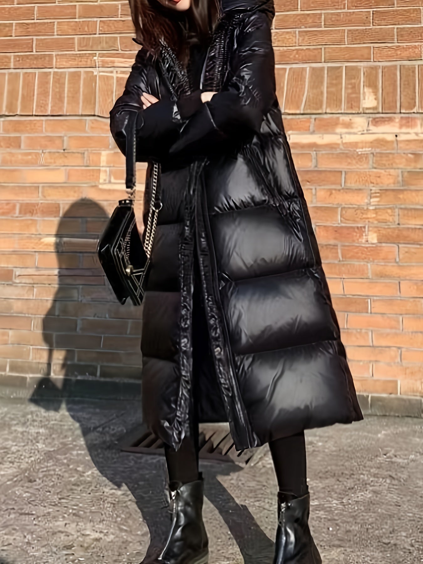 Jaqueta Longa Elegante para Mulheres em Poliéster