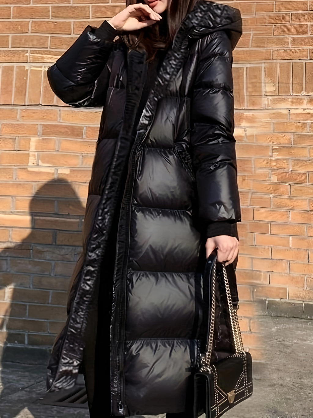 Jaqueta Longa Elegante para Mulheres em Poliéster