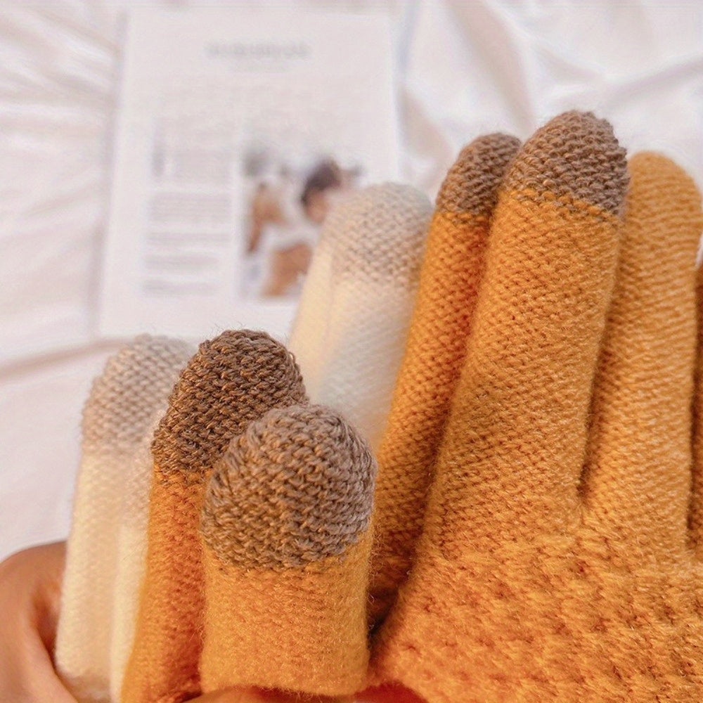 Luvas Jacquard Térmicas de Toque Total Estilo Abacaxi - Unissex