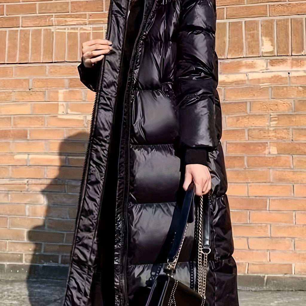 Jaqueta Longa Elegante para Mulheres em Poliéster