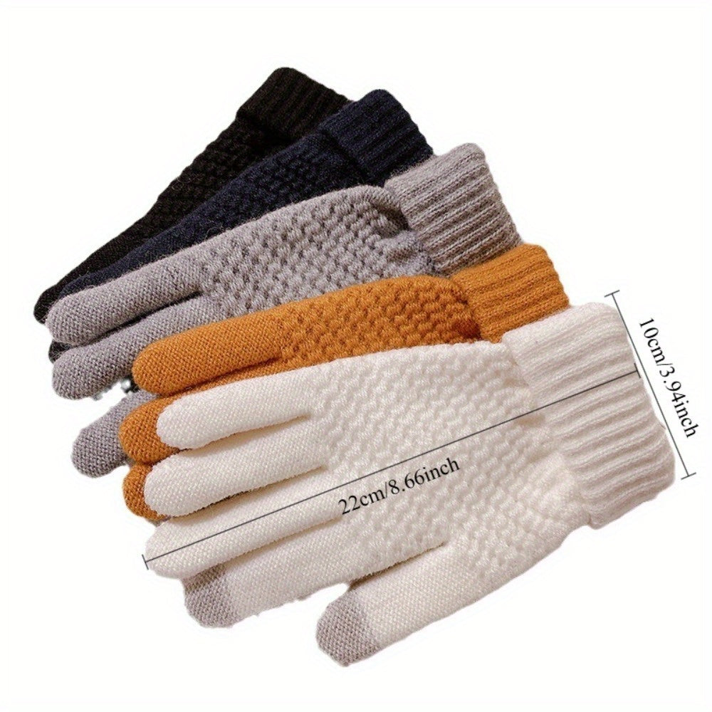 Luvas Jacquard Térmicas de Toque Total Estilo Abacaxi - Unissex