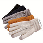 Luvas Jacquard Térmicas de Toque Total Estilo Abacaxi - Unissex