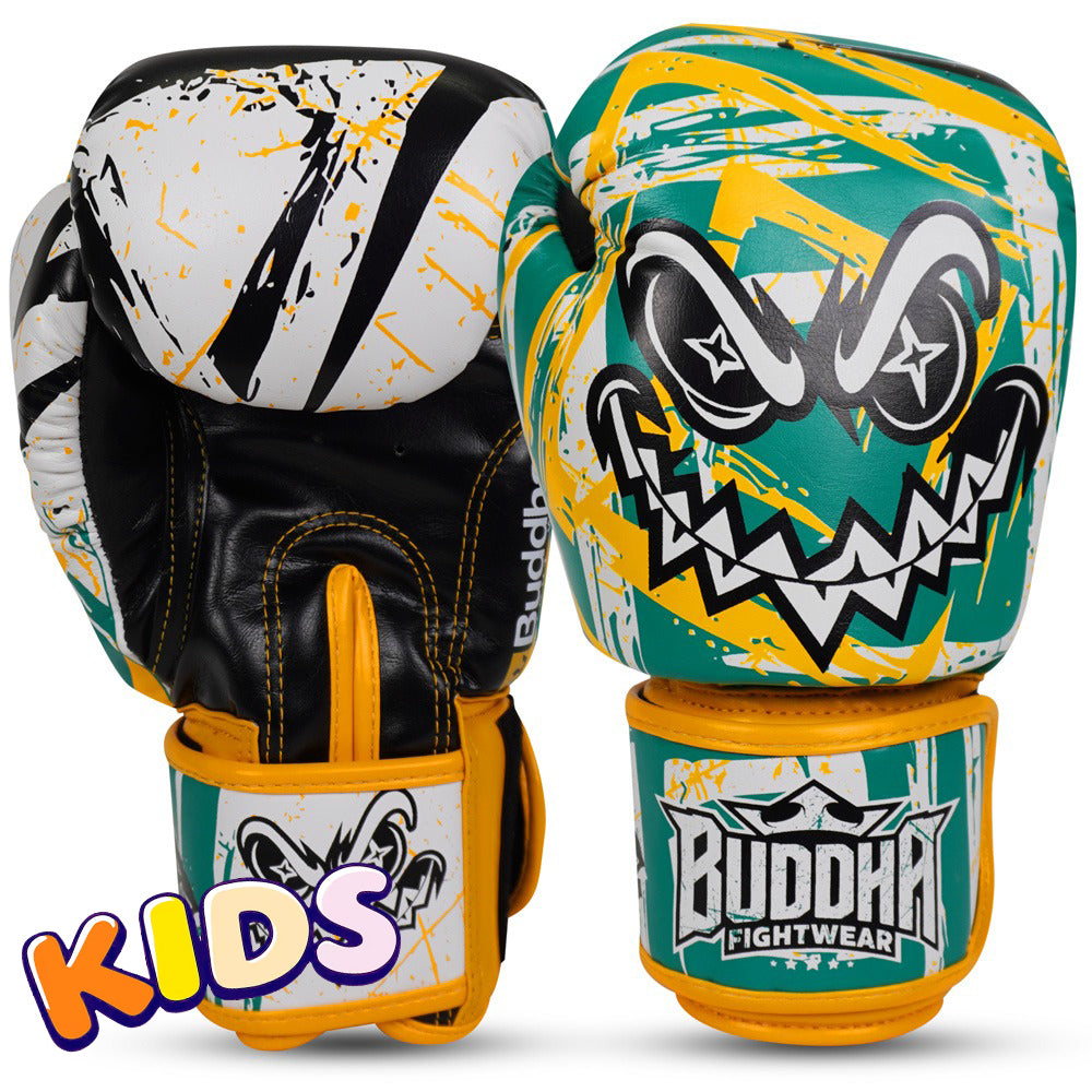 Guantes Infantiles Buddha Creepy Verde Amarillo Blanco Imagem principal do produto